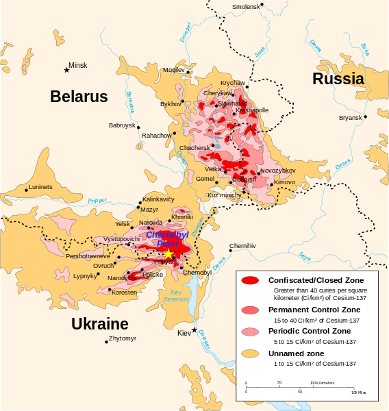 Interactive Map of 1986 Chernobyl Reactor Radioactive Fallout • Live 