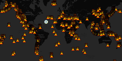 Interactive Map Of Global Volcanoes (Holocene Period) • Live Earth ...