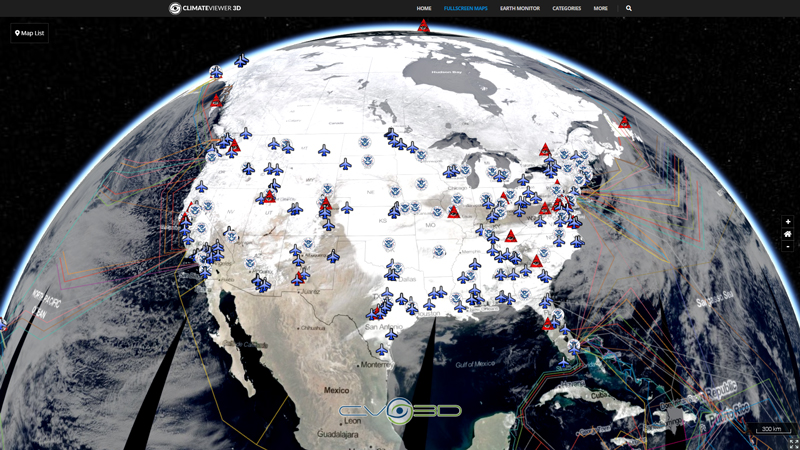 ClimateViewer 3D Fullscreen Globe