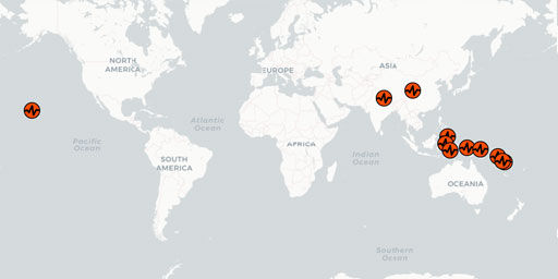 Interactive Map of USGS - M4.5+ Earthquakes (Today) • Live Earth ...