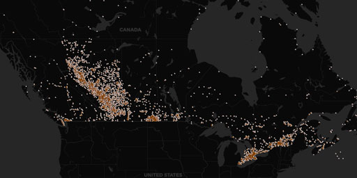 Toxic Release Inventory Facilities, NPRI Canada (EPA TOXMAP)