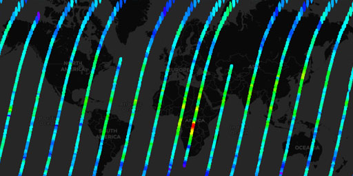 MLS Aura - Carbon Monoxide (CO) at 215 hPa (Night)