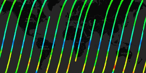 MLS Aura - Ozone (O3) at 46 hPa (Night)