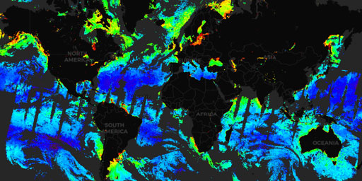 Interactive Map of MODIS Terra - Chlorophyll A • Live Earth Monitoring ...