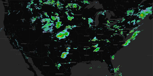 U.S. Rainfall - NEXRAD Radar, Base Reflectivity