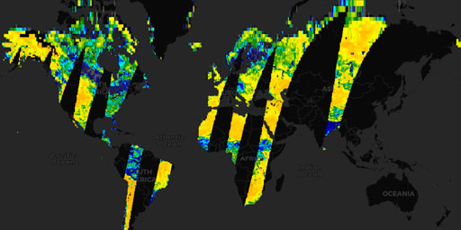 SMAP Radiometer - Soil Moisture 36 km (L2, Passive, Day, Single Channel Algorithm, H-pol)