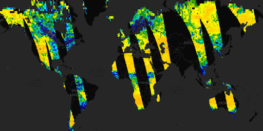 SMAP Radiometer - Soil Moisture 36 km (L2, Passive, Night, Single Channel Algorithm, H-pol)