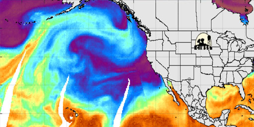 Total Precipitable Water - Version 2 - Northeast Pacific
